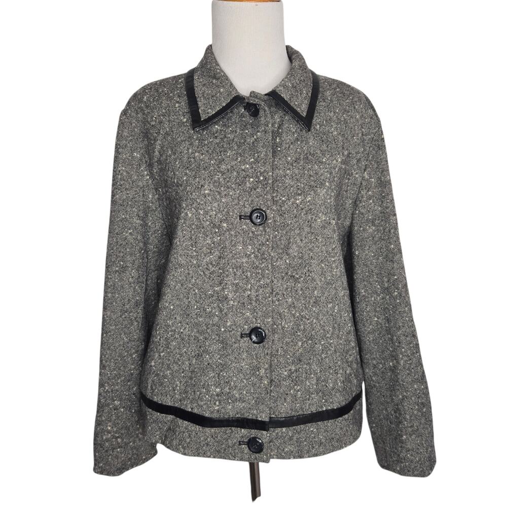 Vintage Pendleton Women Tweed Blazer Wool Heritage Classic Timeless Black 16